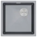 Кухонная мойка Paulmark Lumi 45 UNI-SKEW (455*440) Серый металлик 402/GRM